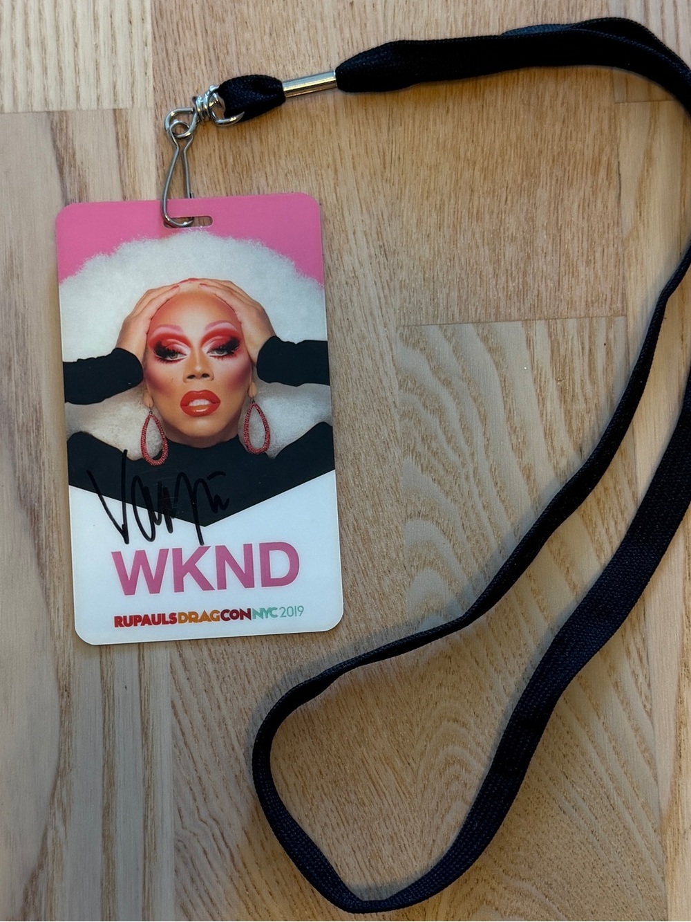 WKND DragCon 2019 Lanyard Signed by Miss Vanjie with Photo of RuPaul